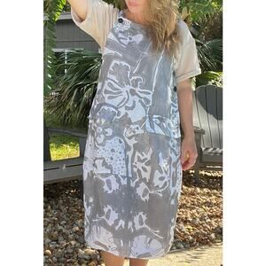 Grizas washed linen jumper dress